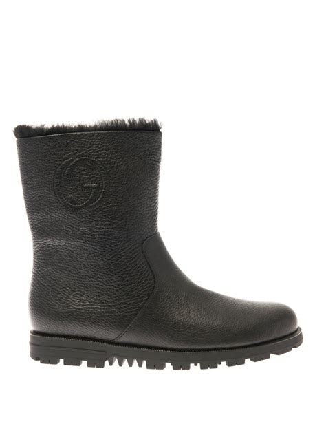 gucci meguro fur boot|Women's Gucci Designer Booties .